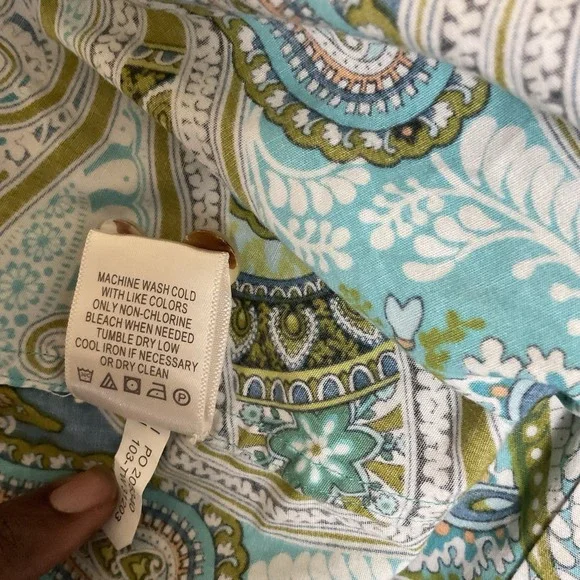 Tommy Bahama Top Women's‎ 10 Multi Color Paisley Button Up Long Sleeve Blouse - Picture 8 of 12